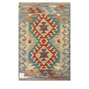 Alfombra Kilim de Maimana, Afganistán, 86 x 57 cm, Decoración de Pared - Product Image 1
