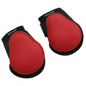 Nouvelles bottes de jambe arrière de cheval de conception, doublure douce rouge de coquille d'unité centrale nettoyage facile confortable 1 paire pour sauter, bottes de fetlock de cheval rouge - Product Image 6