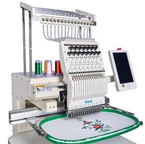 Machine à broder plate à 12 aiguilles conviviale, 1200 tr/min, haute précision, zone de broderie de 100x235 mm, tête unique, manuelle, usage domestique - Product Image 3