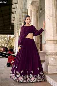 Nuevo Diseño de Georgette con Lentejuelas, Blusa con Ribete de Encaje y Bordado con Hilo, Lehenga - Product Image 4