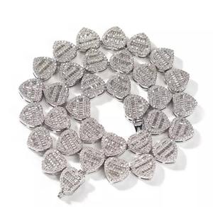 Forma de corazón Moissanite Baguette Link Chin Collar Iced Out Chin Bling Collar personalizado Regalo para ella - Product Image 3