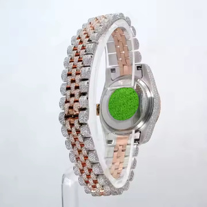 Moissanite Diamond Quartz Alloy Case & <b>Stainless</b> <b>Steel</b> <b>Bracelet</b> <b>Men's</b> Ultra Luxury Fashion Watch with Glass Dial 5mm Thickness - Product Image 2