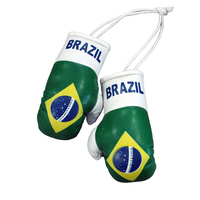 Mini gants de boxe promotionnels de miroir de voiture de qualité supérieure au design personnalisé en gros Mini gants drapeau de tous les pays Mini gants