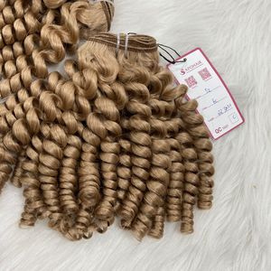 ผมต่อสีบลอนด์รูปคลื่นธรรมชาติแบบคู่สำหรับต่อผมดิบ - Product Image 6