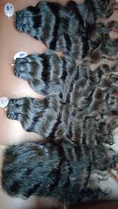 Extensiones de cabello indio natural, extensiones de trama de máquina, paquetes de color negro y marrón con envío de DHL y Fedex, estilo de onda natural - Product Image 5