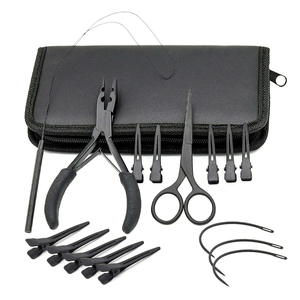 Kit d'outils professionnel pour extensions de cheveux noirs – Pinces métalliques noires, ciseaux, clips, fil à boucles, ensemble d'installation et de retrait – Personnalisation OEM - Product Image 2