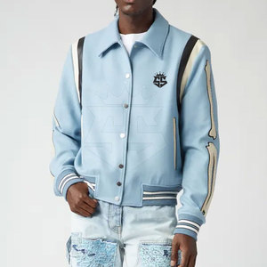 แจ็คเก็ตเบสบอลฤดูหนาวคุณภาพสูงสำหรับผู้ชาย คอตั้ง โลโก้ด้านหน้า ระบายอากาศได้ดี เป็นมิตรกับสิ่งแวดล้อม  สั่งซื้อขั้นต่ำน้อย - Product Image 2