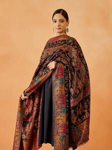 Wholesale Design Your Own <b>Ladies</b> Wool <b>Shawl</b> With Long Length Factory Direct Supplier Women Wool <b>Shawl</b> in Solid Color - Product Image 3
