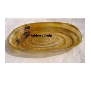 Cuenco de servicio de cuerno de búfalo de buey Natural de diseño de lujo, vajilla pulida con logotipo grabado personalizado para mesa de servicio de fiesta - Product Image 3