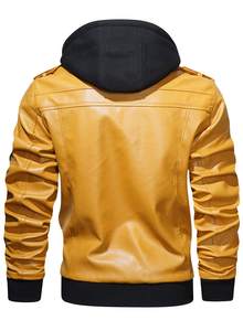 Conception personnalisée OEM Broderie de haute qualité Veste de baseball en cuir PU noire Bomber Letterman pour hommes Veste universitaire zippée pour hommes - Product Image 5