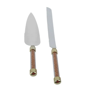 Coupe-gâteau et serveur en acier inoxydable de qualité durable avec poignée en cristal acrylique Spatule à gâteau, trancheuse et serveur de fourchettes - Product Image 1