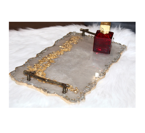 Plateau de service en résine époxy pour viande légumes fromage et plateau de service avec bord en laiton à des prix raisonnables - Product Image 4