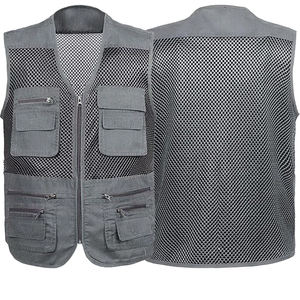 Gilet de pêche personnalisé avec logo, vêtements d'extérieur pour hommes, respirant, sans manches, nouveau style, col en V, gilet de pêche pour hommes - Product Image 5