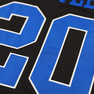 Maillot de football ZPB noir 100% polyester, maillot Zeta Phi Beta avec logos brodés, col en V, manches rayées - Product Image 4