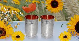 Vaso de cobre de doble pared hecho a mano, vaso de vidrio de cobre puro para agua, diseño moderno, beneficios para la salud - Product Image 4