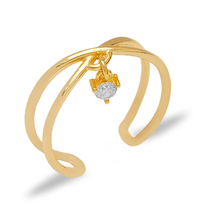 ล้างเพทายหินผู้หญิงที่เรียบง่ายแหวนปรับตุรกีฝีมือขายส่ง925เครื่องประดับเงินสเตอร์ลิง - Product Image 4