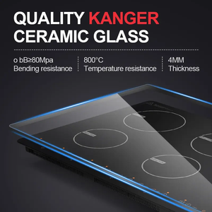 Table de cuisson à induction SM02, nouveau modèle, capacité maximale 10200W, couleur noire, mode de commande tactile, 6 brûleurs - Product Image 3