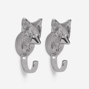 Crochet mural en aluminium en forme de renard électroplaqué Crochet mural polyvalent Matériau de haute qualité Crochet d'aspect moderne Lot de 2 - Product Image 1
