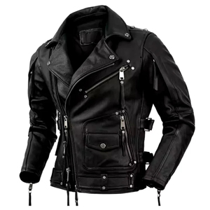 Custom Fashion New Design Vintage Discolored Single Breasted Genuine <b>Sheep</b> <b>Skin</b> <b>Jacket</b> Stand Waterproof Windproof for Unisex - Product Image 2