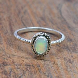 Opal Gemstone <b>Ring</b> Jewelry for Women <b>Silver</b> <b>Boho</b> Style Jewelry 925 Sterling <b>Silver</b> Trending Handmade <b>Ring</b> Gift for Her - Product Image 3