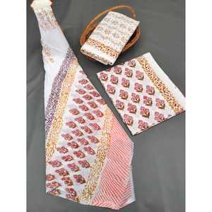 Jaipuri vestido sin costuras Material bloque de mano impreso algodón traje gasa Dupatta 2,4 m lavable a máquina para decoración del hogar tapicería - Product Image 1