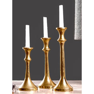 Creative Brass <b>Taper</b> <b>Candle</b> <b>Holder</b> Set Of 3 Elegant Gold Finish Metal Candlestick <b>Holders</b> For Home Wedding Tabletop Candlestick - Product Image 6