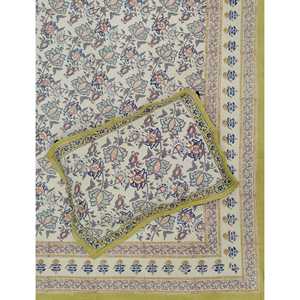 Hand Block Printed King Size 100% Cotton Double Bedsheet Pillow Cover Eco-Friendly Floral <b>Comforter</b> <b>Set</b> for Home 3 Pcs <b>Set</b> - Product Image 1