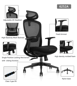 Silla de Oficina Ergonómica de China, Silla de Oficina con Soporte Lumbar Ajustable, Silla Giratoria Ergonómica - Product Image 2