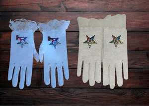 Gants en dentelle maçonniques personnalisés en gros, OEM, blancs et noirs, confortables, respirants, anti-boulochage, durables, séchage rapide, pour l'extérieur - Product Image 6