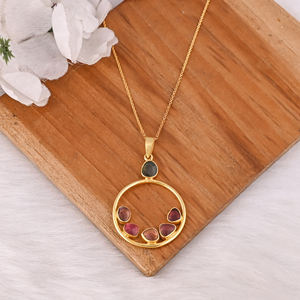 Elegant 925 Sterling Silver Natural Tourmaline Gemstone <b>Pendant</b> Necklace Customizable Women's Fashion Jewelry for Gift - Product Image 4