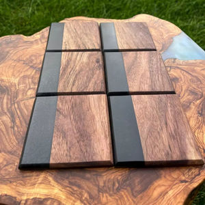 Sous-verres en bois de résine faits à la main de haute qualité sous-verres modernes sous-verres en bois de résine sous-verres personnalisés bas prix fini pour l'exportation - Product Image 1