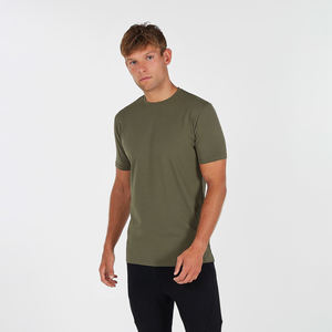 Camiseta Básica de Manga Corta Ajustada de Color Sólido para Hombre, Cómoda, 100% Algodón, Tejido de Punto, Logotipo Frontal, Camiseta de Alta Calidad - Product Image 1