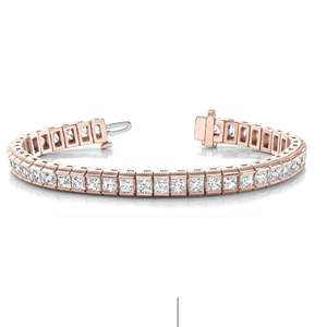 Princess Cut Diamond Daisy In Line Bar Set Pulsera de tenis para hombres - Product Image 3