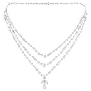 Collier en or blanc 18 carats plaqué diamants de laboratoire multiformes de luxe pour mariage, bijoux unisexes, 28,45 carats, clarté VVS F - Product Image 2