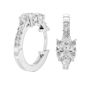 Pendientes de Diamantes de Laboratorio de 0.17 CT, Corte Pera y Redondo, Diamantes VVS-VS EF CVD, Oro de 18KT, 14KT, 10KT y Plata 925, Oro Rosa, Amarillo - Product Image 5