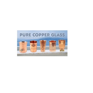 Copas de vino pulidas brillantes de vidrio de metal de cobre de diseño martillado al mejor precio Diseño fantástico Artículos de cocina más exigentes - Product Image 5