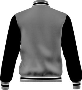 Veste universitaire de coupe régulière décontractée pour hommes, bombardier de baseball en toile de style vintage, lettres brodées, polaire solide pour l'hiver - Product Image 6