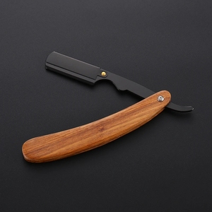 Premium Quality Private Custom Logo Razor Blades Wooden Handle Barber Shaving Straight Razor for <b>Men</b> Folding Barber Shaver Tools - Product Image 5