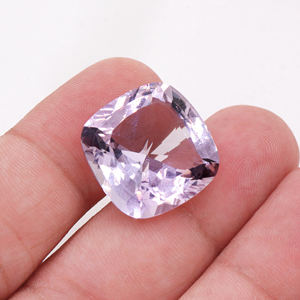 Compra Natural 20 CTS Forma de cojín certificado Amatista verde Piedra preciosa suelta Fabricación de joyas hechas a mano Piedra de corte facetada - Product Image 5