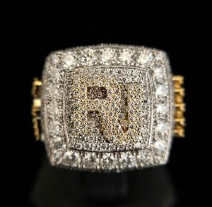 Luxury Custom Letter <b>Initial</b> Square Design Micro Pave VVS Moissanite Diamond Sparkling 925 Sterling Silver Rhodium Plated <b>Ring</b> - Product Image 1