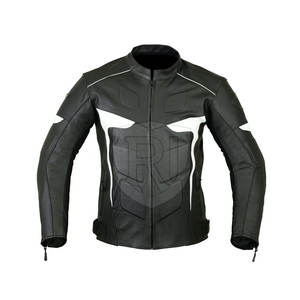 Veste de moto en cuir respirant de haute qualité pour hommes, design unique à contraste de couleurs, vêtements de course automobile à bas prix - Product Image 1