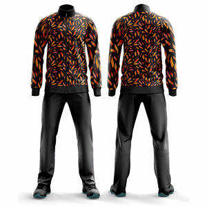 Ensemble de vêtements de sport personnalisé avec fermeture éclair intégrale, veste et pantalon pour femmes et hommes, vêtements d'équipe pour adultes, tenue d'entraînement imprimée unie - Product Image 1