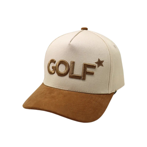 Breathable 2-Tone Performance Golf Hat 5-Panel Moisture-Wicking Baseball <b>Cap</b> With Custom 3D Embroidery Logo Snapback Closure OEM - Product Image 1
