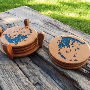 High-End Wooden and Stone <b>Coasters</b> for Coffee Mugs Classic Natural Wood, Round & Square <b>Drink</b> <b>Coaster</b> Options for Home, - Product Image 1