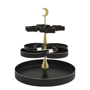 Tabletop Decorative 3 <b>Tier</b> Metal Round Shape <b>Cake</b> <b>Stand</b> Gold Finished for Wedding Birthday Party Display <b>Stand</b> Wholesale Bulk - Product Image 5