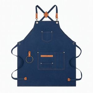 ผ้ากันเปื้อนทำอาหารแบบไขว้หลัง ผ้าฝ้ายเนื้อหนา สีพื้น มีกระเป๋าอเนกประสงค์ขนาดใหญ่ สำหรับคริสต์มาส - Product Image 5