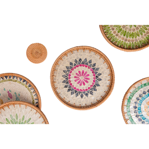 Salvamanteles Redondo de Ratán de Estilo Bohemio Natural, Tejido a Mano, Decorativo con Flores, Decoración Sostenible para el Hogar, Plato para Platos - Product Image 5