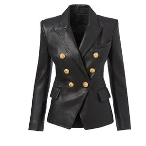 Chaqueta de piel de oveja auténtica para mujer, con cuello mandarín personalizado, múltiples bolsillos, bordado, impermeable, acolchada, estilo otoñal - Product Image 1
