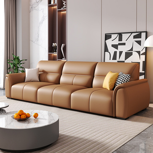 Modern Luxury L Shaped Genuine Leather Sectional Couch Convertible Sleeper Living Room Sofa Bed Set With Metal Legs - Product Image 1
