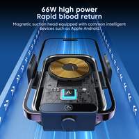 Offre Spéciale – Support de Charge Magnétique 66W pour Voiture avec Chargeur Sans Fil 15W, Fixation Double Ventouse Compatible iPhone et Appareils Type-C